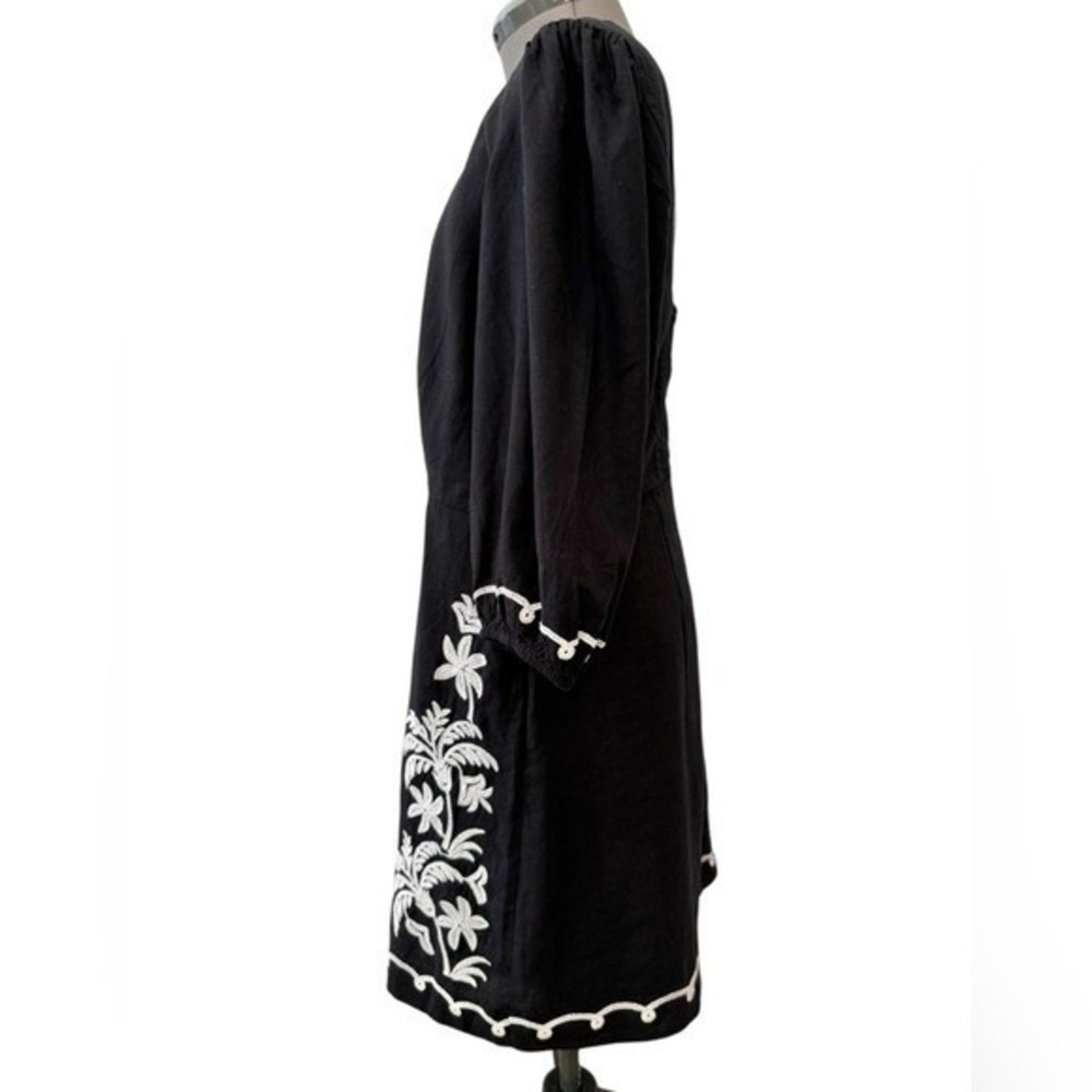 Ann Taylor Black Mini Dress with White Embroidered Trim - Picture 7 of 15